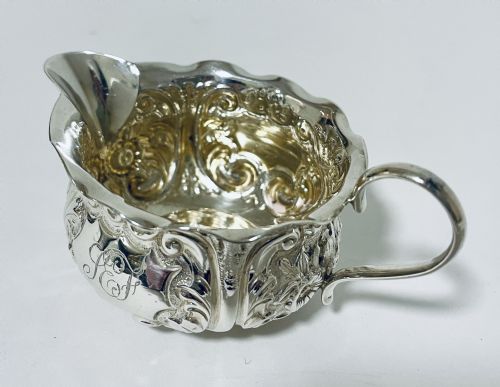 fig 1. Victorian Solid Silver Sparrow Beak Cream Jug