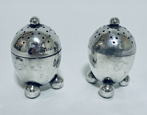 Pair of Antique Silver Pepper Pots