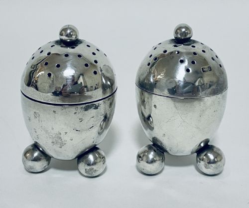 fig 1. Pair of Antique Silver Pepper Pots