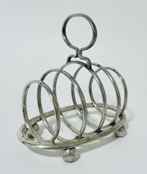 Small Antique Solid Silver Toast Rack
