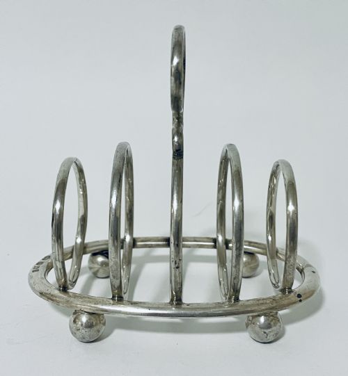 fig 1. Small Antique Solid Silver Toast Rack