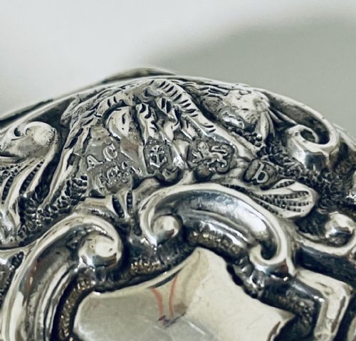fig 1. Antique Silver Cased Glass Scent Bottle