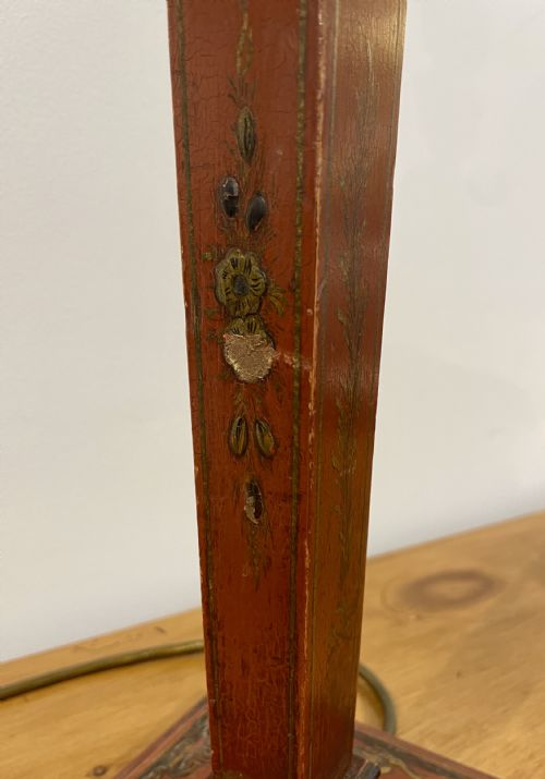 fig 1. Antique Red Painted Chinoiserie Table Lamp