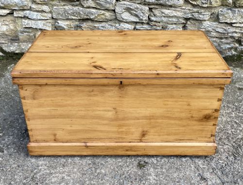 Large Antique Pine Blanket Box