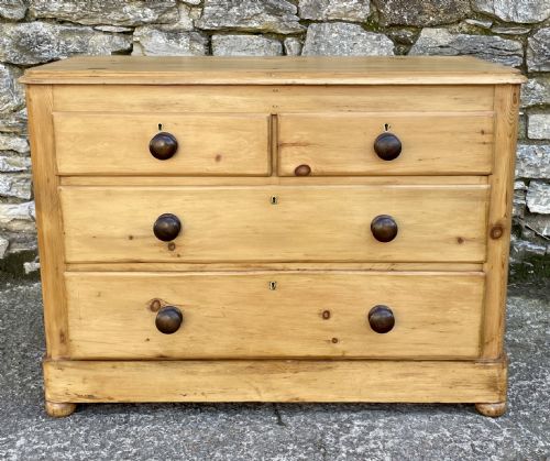 fig 1. Antique Stripped Pine Chest of Drawers