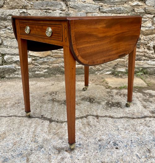 Regency Mahogany Inlaid Drop Flap Pembroke Table
