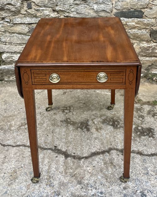 fig 1. Regency Mahogany Inlaid Drop Flap Pembroke Table