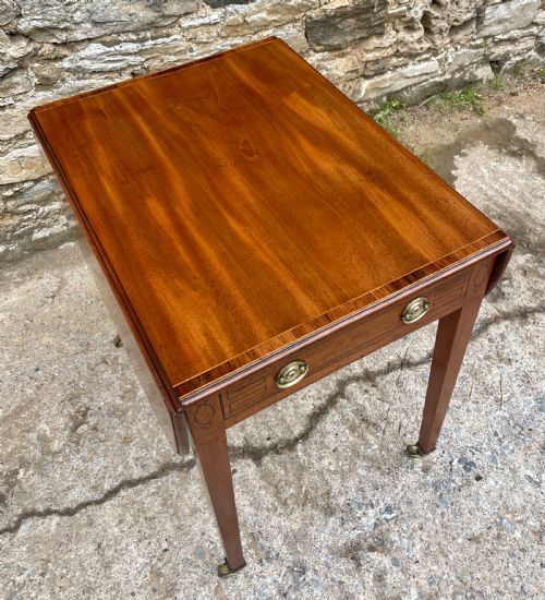 fig 2. Regency Mahogany Inlaid Drop Flap Pembroke Table