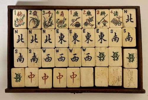 fig 2. Antique Bone & Bamboo Mahjong Set