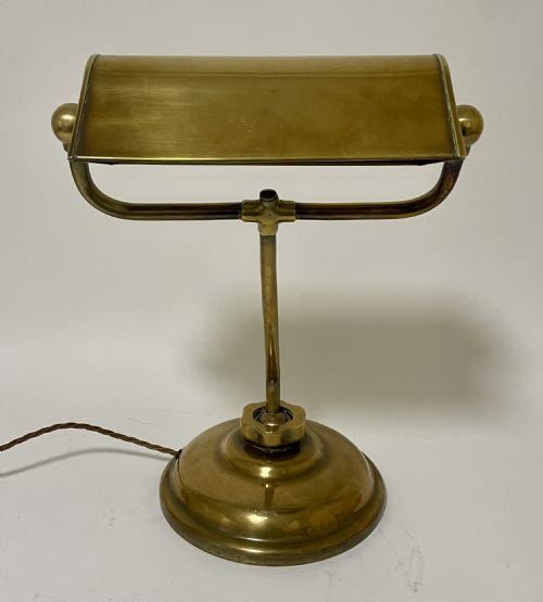 fig 1. Antique Adjustable Brass Bankers Desk Lamp