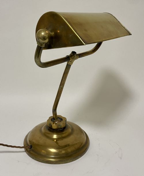 fig 2. Antique Adjustable Brass Bankers Desk Lamp