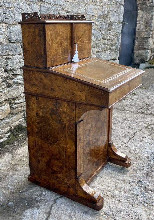 fig 2. Antique Victorian Burr Walnut Davenport