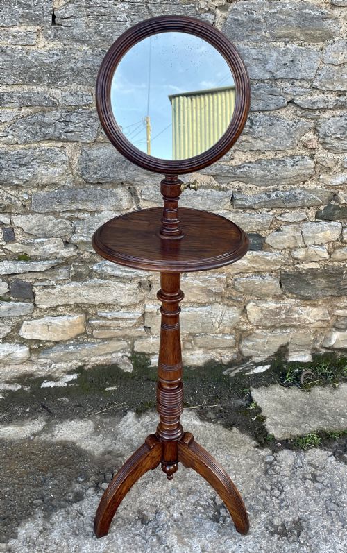 fig 1. Antique Edwardian Oak Vanity Mirror