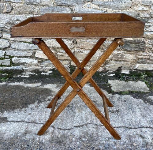 Victorian Oak Butler’s Tray on Folding Stand
