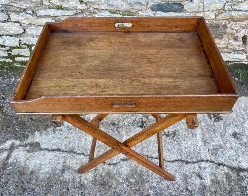 fig 1. Victorian Oak Butler’s Tray on Folding Stand
