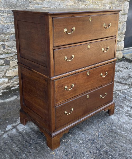 fig 1. 18th Century Two-Part Oak Chest of Drawers