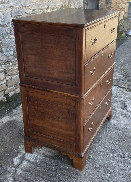 fig 2. 18th Century Two-Part Oak Chest of Drawers