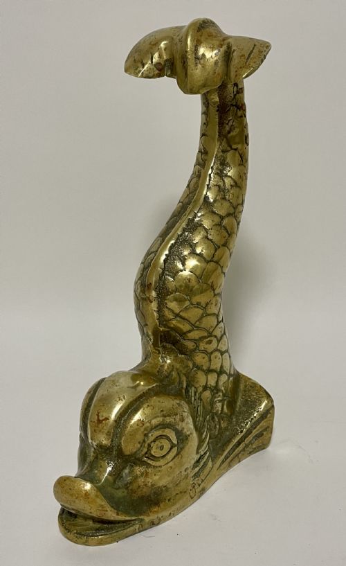 Antique Brass Dolphin Doorstop