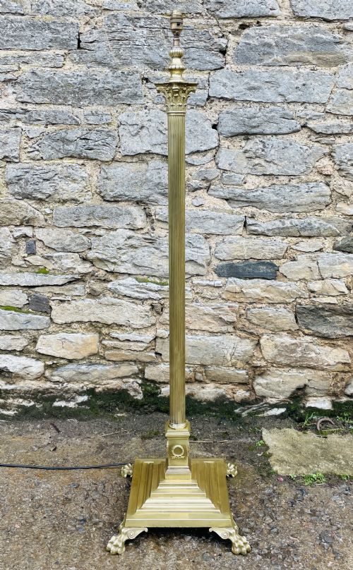 Antique Telescopic Corinthian Column Standard Lamp