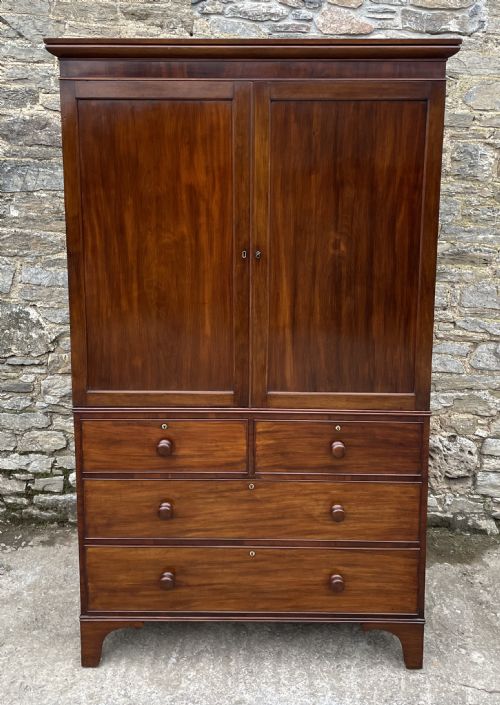 Victorian Mahogany Linen Press