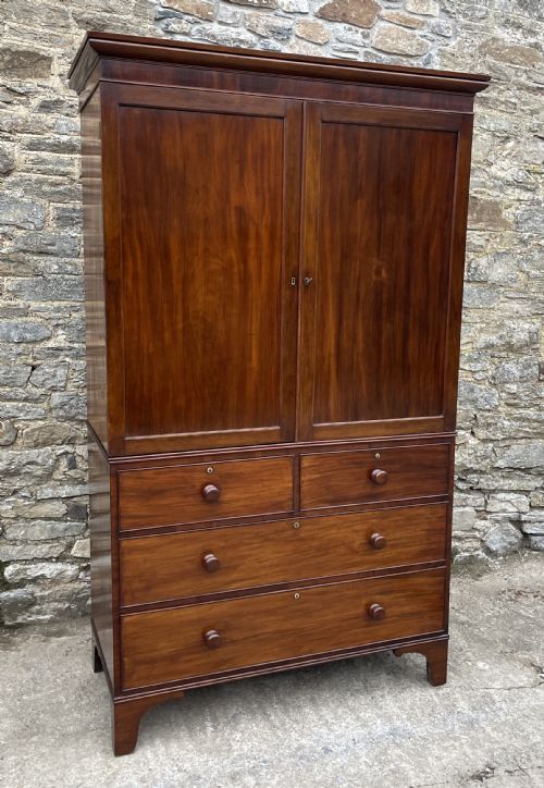 fig 1. Victorian Mahogany Linen Press