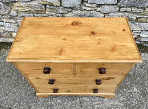 fig 1. Small Antique Stripped Pine Chest of Drawers