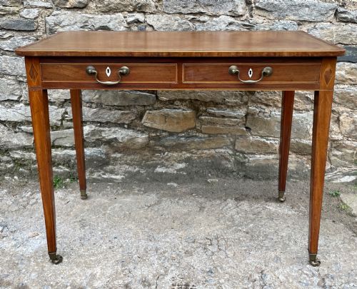 fig 1. George III Mahogany and Sycamore Strung Writing Table