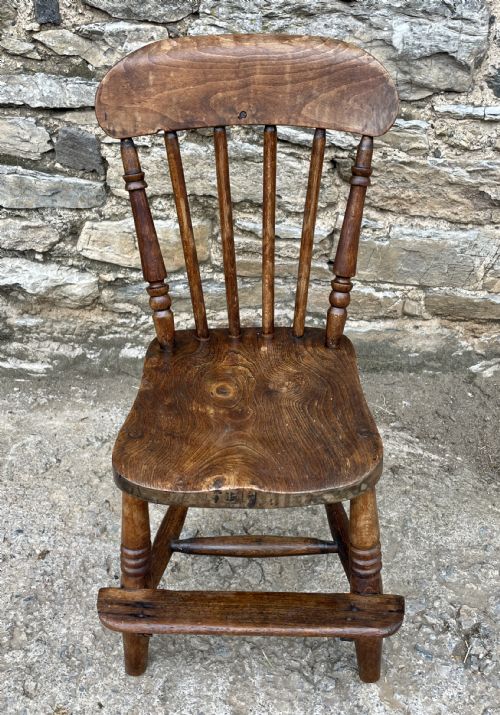 Antique Elm Seated Childs Chair