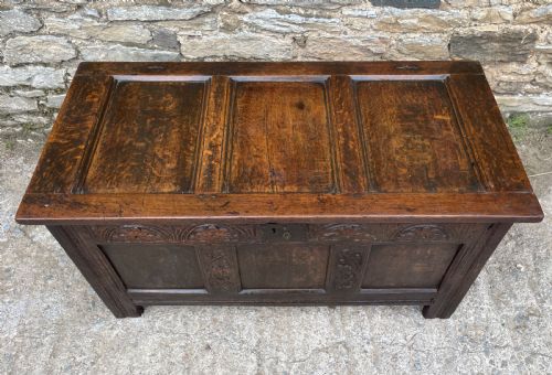 fig 1. 18th Century Panelled Oak Coffer