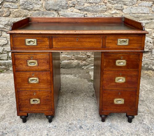 Antique Mahogany Military Campaign Desk