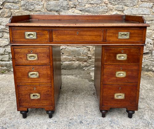 fig 1. Antique Mahogany Military Campaign Desk