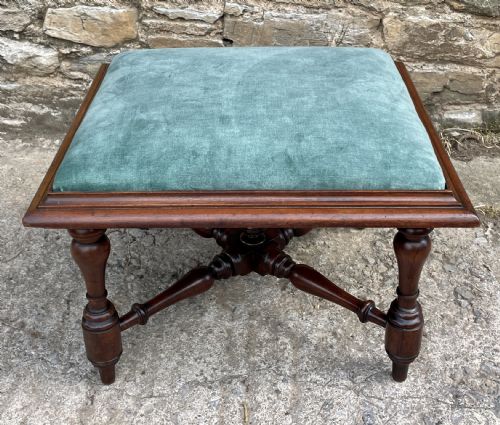 Victorian Mahogany Upholstered Stool