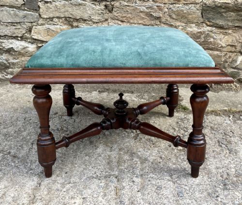 fig 1. Victorian Mahogany Upholstered Stool