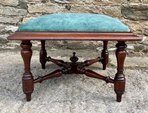 fig 2. Victorian Mahogany Upholstered Stool