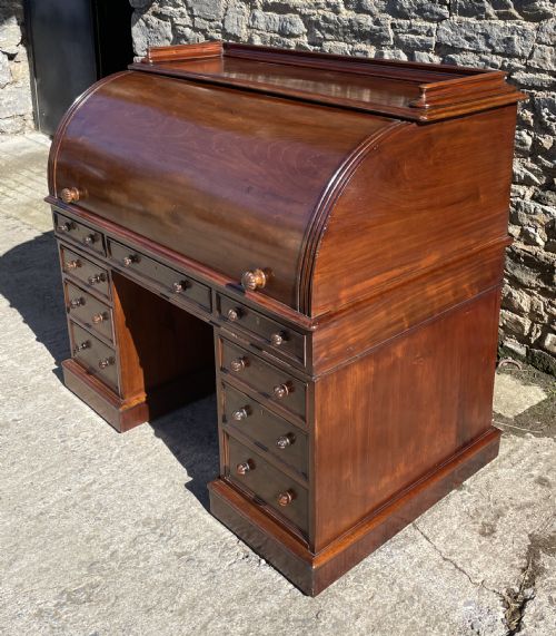 fig 3. Victorian Mahogany Cylinder Roll Top Desk