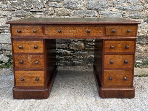 fig 3. Victorian Oak Pedestal Desk