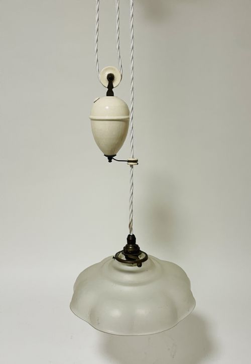 Antique French Rise and Fall Lamp