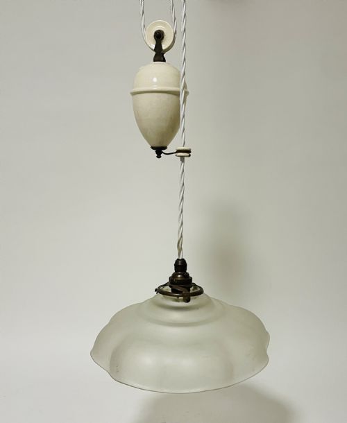 fig 1. Antique French Rise and Fall Lamp