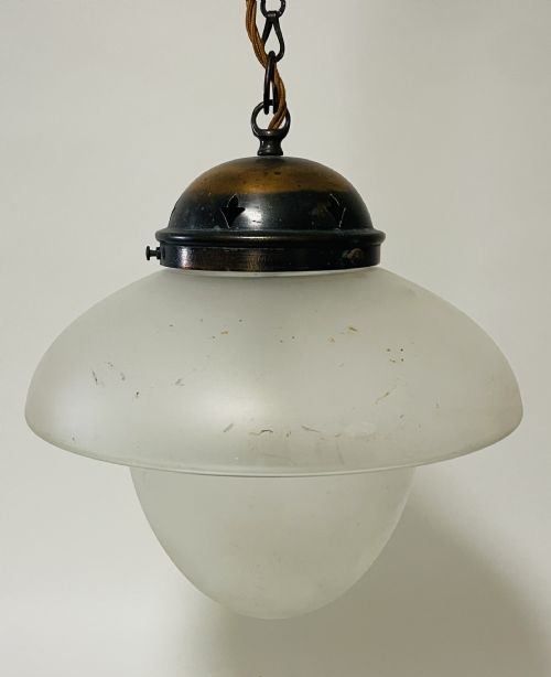 Antique Glass Pendant with Copper Gallery