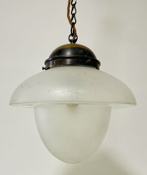 fig 1. Antique Glass Pendant With Copper Gallery