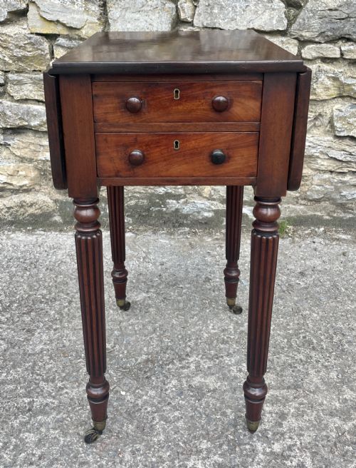 fig 1. Regency Plum Pudding Mahogany Drop Flap Work Table