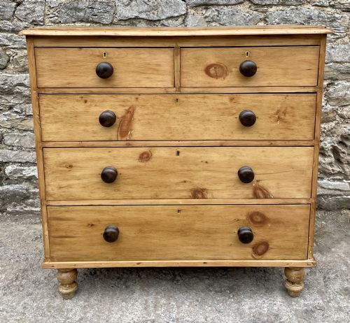 fig 1. Victorian Stripped Pine Chest of Drawers