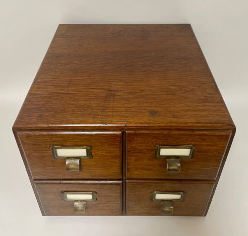 fig 1. Antique Oak Filing Drawers
