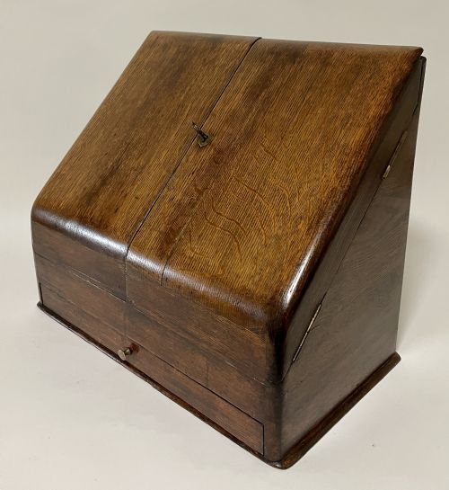 fig 1. Antique Oak Stationery Cabinet