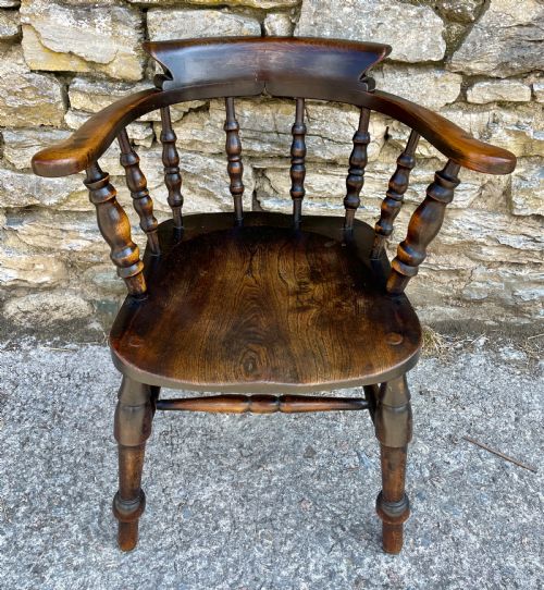 Antique Elm Captains Chair