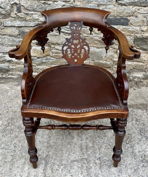 Unusual Victorian Mahogany Desk Chair