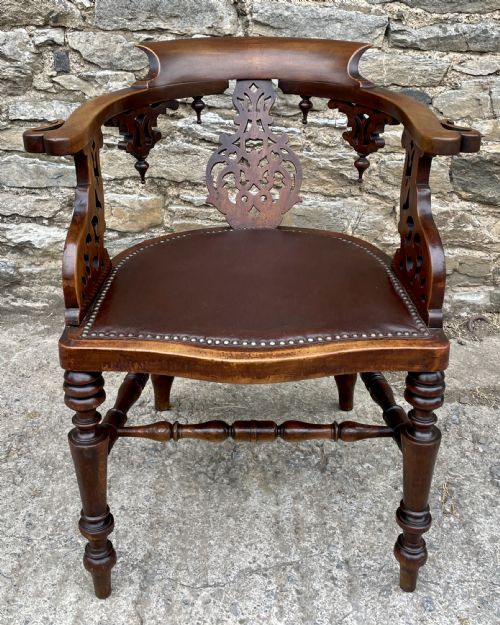 fig 1. Unusual Victorian Mahogany Desk Chair