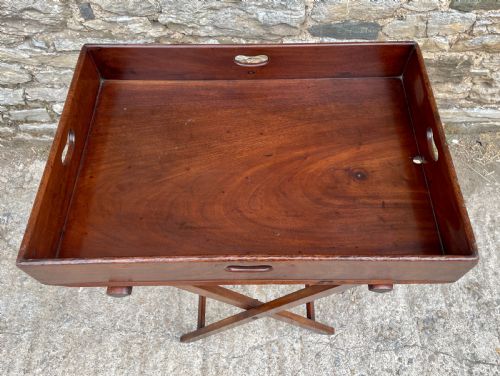 fig 1. Victorian Mahogany Folding Butlers Tray