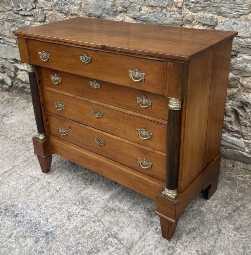 fig 1. Antique Dutch Biedermeier Style Oak Chest of Drawers