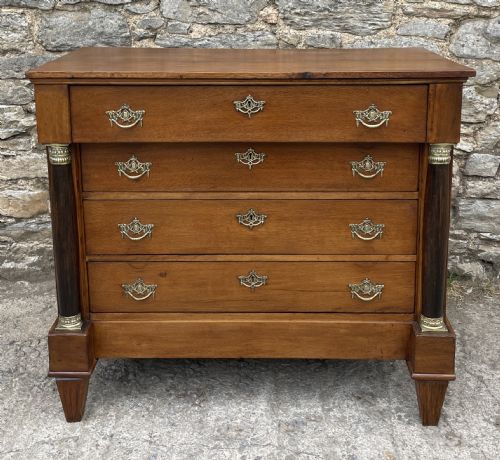 Antique Dutch Biedermeier Style Oak Chest of Drawers